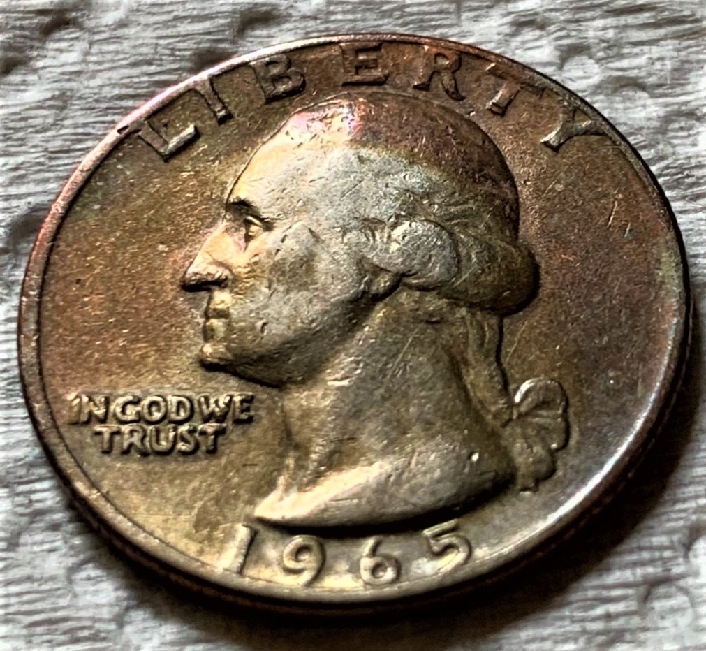 1965-Washington-Quarter-With-Copper-Toning?-Or-Partial-Clad?-Weighs-5.58-G-Any-Help-Much-Appreciated